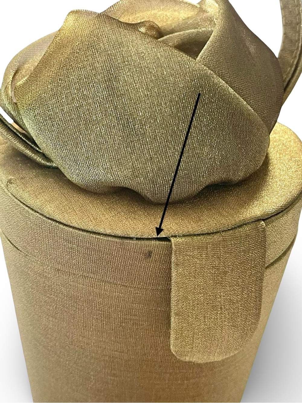 Mini Satin Evening Bucket Bag Single Handle Snap Closure in Metallic Gold - Picture 8 of 8